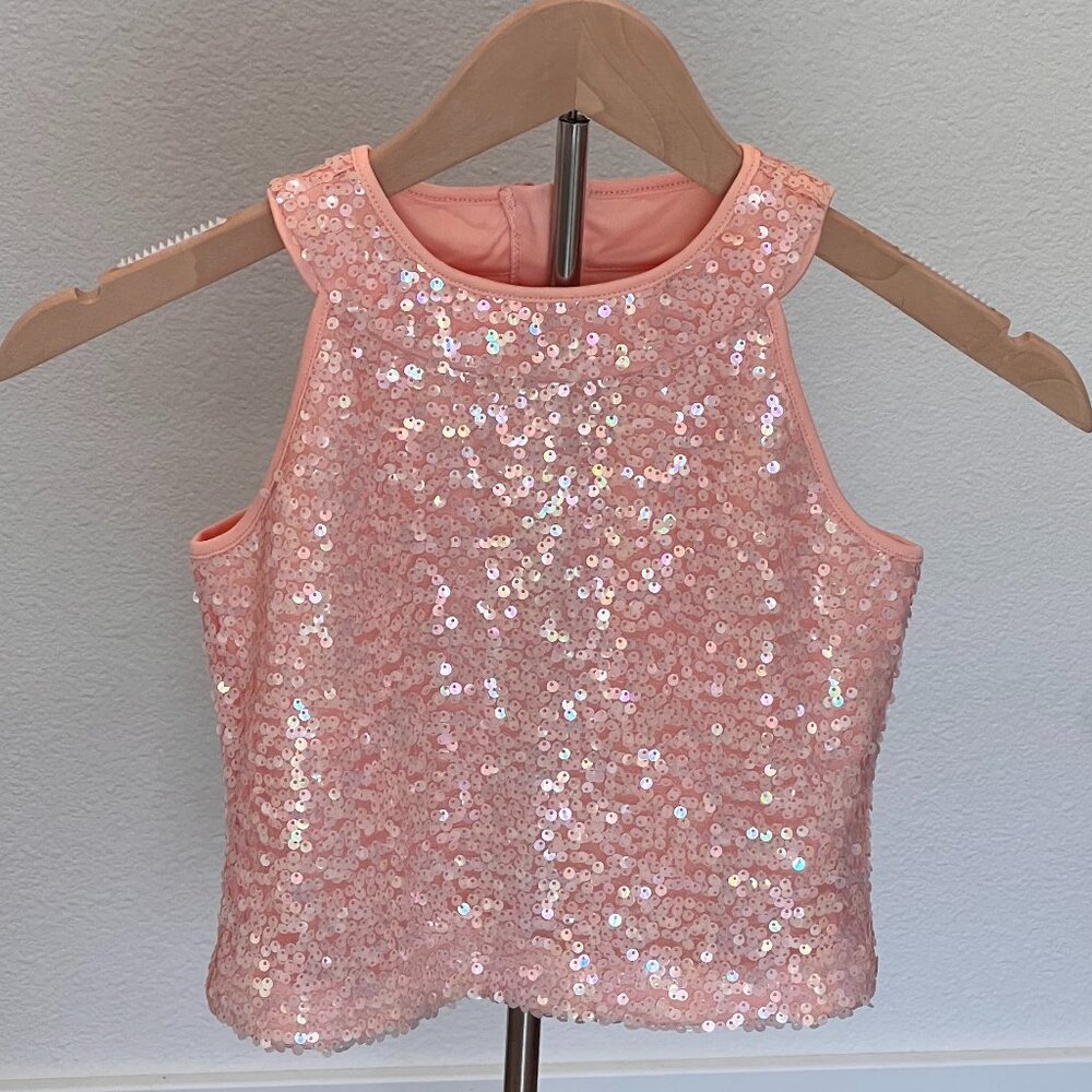 American Girl Pink Sequin Sleeveless Party Top - Excellent Used Condition (EUC)
